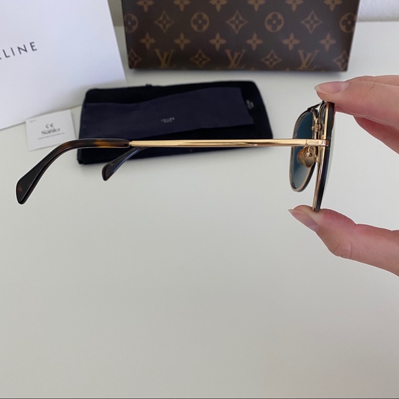 CÉLINE GOLD/BRONZE MIRROR AVIATOR 41391S J5G - Picture 11 of 14
